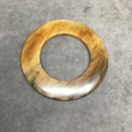 3.5" Opaque Mixed Brown Open Ring Shaped Lightweight Natural Horn Pendant/Component - Measuring 90mm x 90mm
