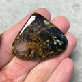 OOAK Natural Namibian Pietersite Pear/Teardrop Shaped Flat Back Cabochon "9"- Measuring 45mm x 38mm, 5mm Dome Height - High Quality Gemstone