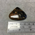 OOAK Natural Namibian Pietersite Pear/Teardrop Shaped Flat Back Cabochon "9"- Measuring 45mm x 38mm, 5mm Dome Height - High Quality Gemstone