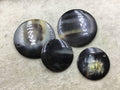 2.5" Black/Brown Coin/Disc Shaped Lightweight Natural Horn Pendant with 4mm Drilled Hole - Measuring 67mm x 67mm, 4mm Thick - (TR)