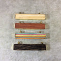 Red/Brown Natural wood Horizontal Rectangle/Bar Shaped Carved  Focal Pendant - ~ 61mm x 12mm Approximately  - Sold Individually