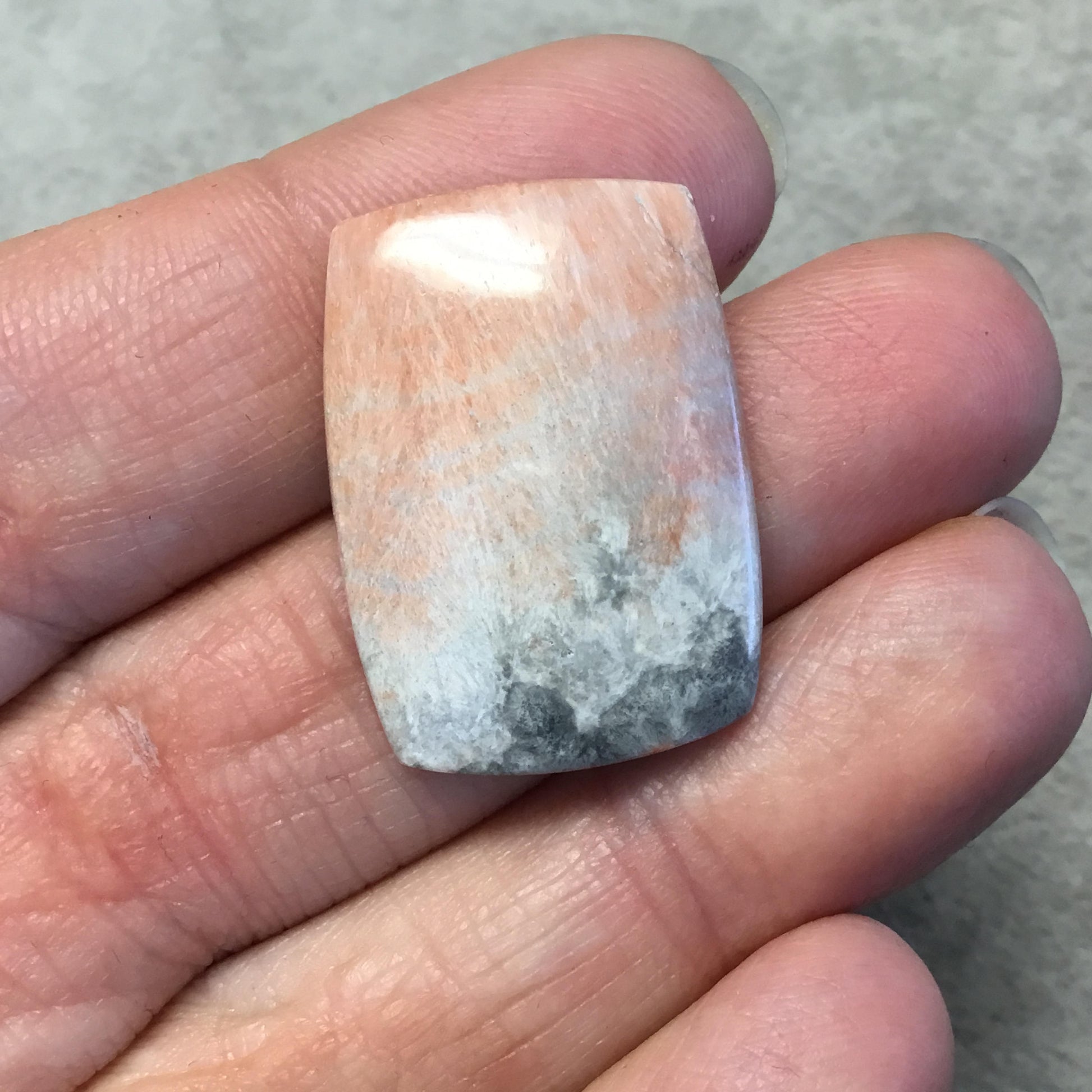 OOAK Natural Celestobarite Rectangle Shaped Flat Back Cabochon "9" - Measuring 21mm x 29mm, 3.5mm Dome Height - High Quality Gemstone Cab