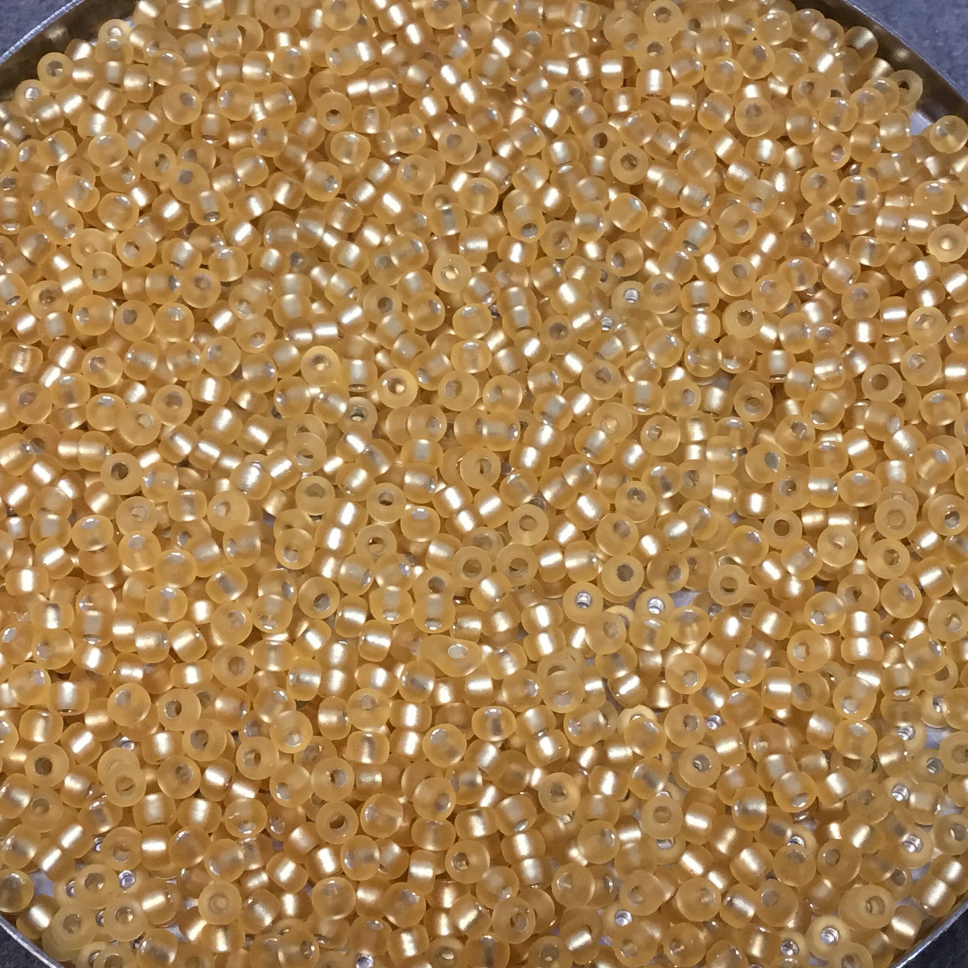 Size 11/0 Semi-Matte Finish Silver-Lined Gold Color Miyuki Glass Seed Beads - Sold by 23 Gram Tubes (~ 2500 Beads / Tube) - (11-91902)