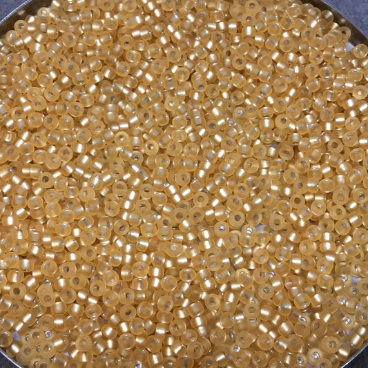 Size 11/0 Semi-Matte Finish Silver-Lined Gold Color Miyuki Glass Seed Beads - Sold by 23 Gram Tubes (~ 2500 Beads / Tube) - (11-91902)