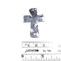 1.75" Tibetan Silver Hammered Cross Shaped Copper Connector Component - 33mm x 46mm, Approximately  - Sold Individually, Chosen At Random
