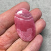 OOAK AAA Rhodochrosite Oblong Oval Shaped Flat Back Cabochon "11" - Measuring 25mm x 43mm, 4mm Dome Height - Natural High Quality Gemstone