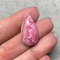 OOAK AAA Rhodochrosite Pear/Teardrop Shaped Flat Back Cabochon "20" - Measuring 16mm x 29mm, 7mm Dome Height - Natural High Quality Gemstone