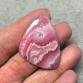 OOAK AAA Rhodochrosite Freeform Shaped Flat Back Cabochon "45" - Measuring 30m x 41mm, 4mm Dome Height - Natural High Quality Gemstone