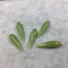 Light Green Quartz Bezel | Large Sterling Silver Finish Faceted Spike Opaque Pendant Component  ~ 10mm x 35 - 40mm - Sold Per Each