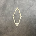 15mm x 34mm Gold Brushed Finish Open Cutout Marquise Shaped Plated Copper Components - Sold in Pre-Counted Bulk Packs of 10 Pieces (M192)