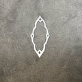 15mm x 34mm Silver Brushed Finish Open Cutout Marquise Shaped Plated Copper Components - Sold in Pre-Counted Bulk Packs of 10 Pieces