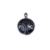1" Gunmetal Plated Copper Cut Out Tree Focal Bezel Pendant with Black Agate Stone - Measures 26mm x 26mm - Sold Per Each, Chosen at Random