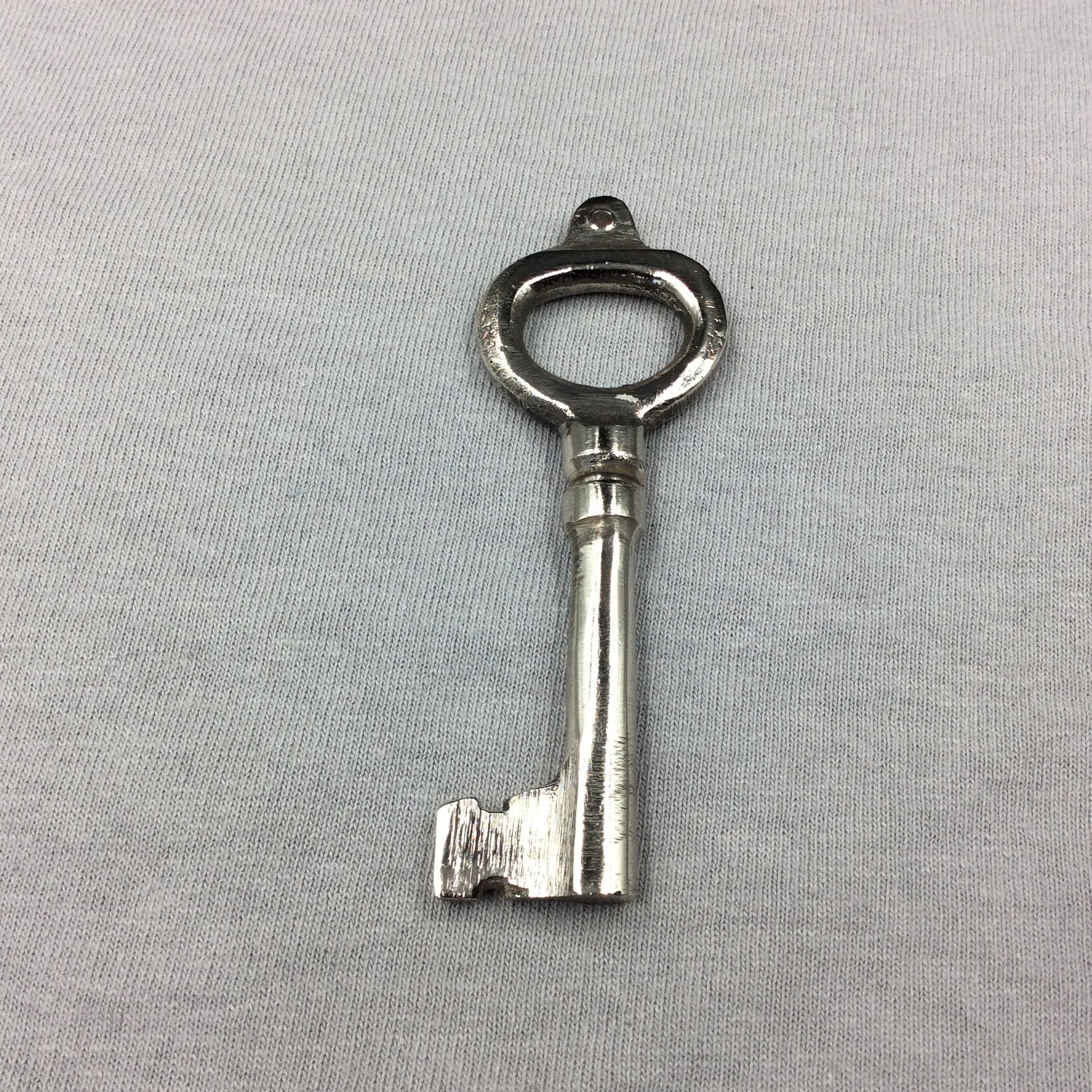 Large Heavy Silver Plated Copper Antique Skeleton Key Shaped Pendant/Component Style C - Measures 30mm x 85mm - Sold Per Each, At Random