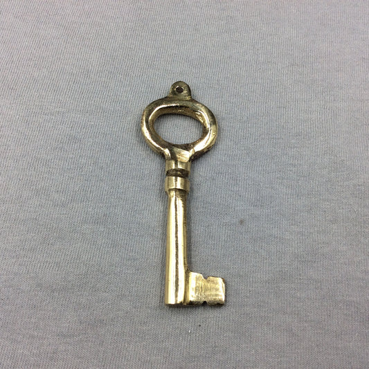 Large Heavy Gold Plated Copper Antique Skeleton Key Shaped Pendant/Component Style C - Measures 30mm x 85mm - Sold Per Each, At Random