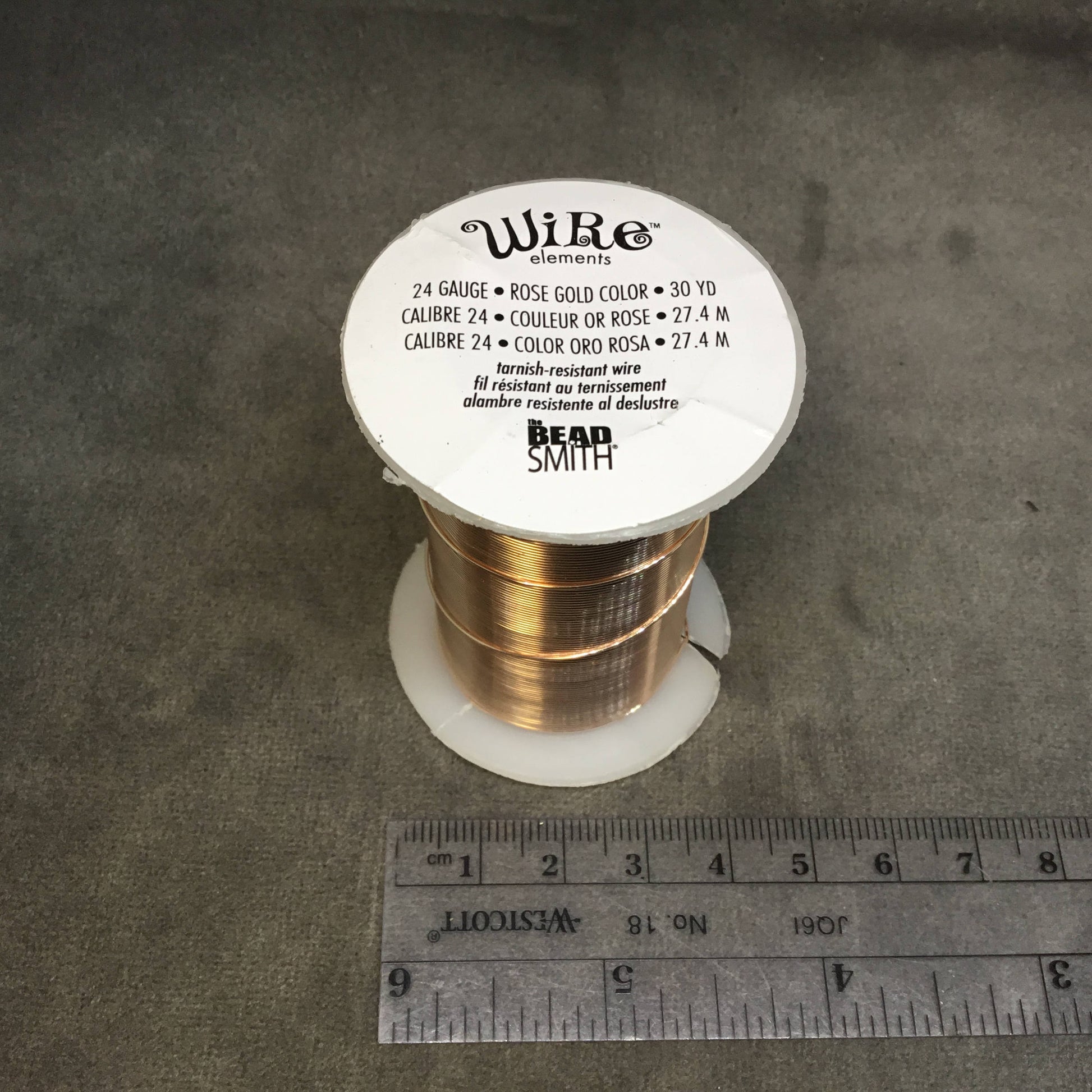 FULL SPOOL - 24 Gauge Beadsmith Brand Tarnish Resistant Rose Gold Craft Wire - 30 Yards (90 Feet) - Great for Wire Wrapped Jewelry!