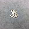 20mm x 25mm Gold Brushed Finish Bee Shaped Plated Copper Components with Two Rings - Sold in Pre-Counted Bulk Packs of 10 Pieces - (444-GD)