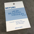 Miyuki #11 0.4mm Extra-Fine Beading Needles with Needle Threader - Pack of Six (6) Needles, Two Each of 42mm, 48mm, and 55mm Long