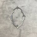 34mm x 49mm Gunmetal Brushed Finish Open Cutout Marquise Shaped Plated Copper Components - Sold in Pre-Counted Bulk Packs of 10 Pieces