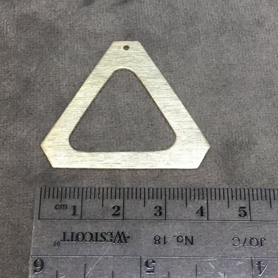 42mm x 37mm Gold Brushed Finish Thick Triangle Shaped Plated Copper Components - Sold in Pre-Counted Bulk Packs of 10 Pieces - (223-GD)