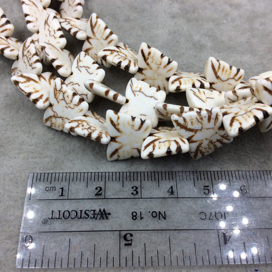 12mm x 15mm Dyed White/Brown Howlite Butterfly Shaped Beads - Sold by 15.25" Strands (Approx. 39 Beads) - Quality Gemstone