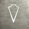 33mm x 61mm Silver Brushed Finish Thick Open Arrowhead Shaped Plated Brass Components - Sold in Pre-Counted Packs of 10 Pieces - (431-SV)
