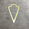 33mm x 61mm Gold Brushed Finish Thick Open Arrowhead Shaped Plated Brass Components - Sold in Pre-Counted Packs of 10 Pieces - (431-GD)