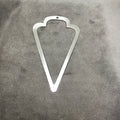 41mm x 70mm Silver Brushed Finish Thick Open Arrowhead Shaped Plated Brass Components - Sold in Pre-Counted Packs of 10 Pieces - (432-SV)