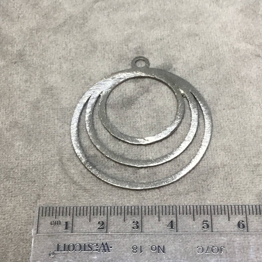 45mm Gunmetal Plated Copper Triple Nested Circular/Hoop Shaped Pendant Components - Sold in Packs of 10 (281-GM)