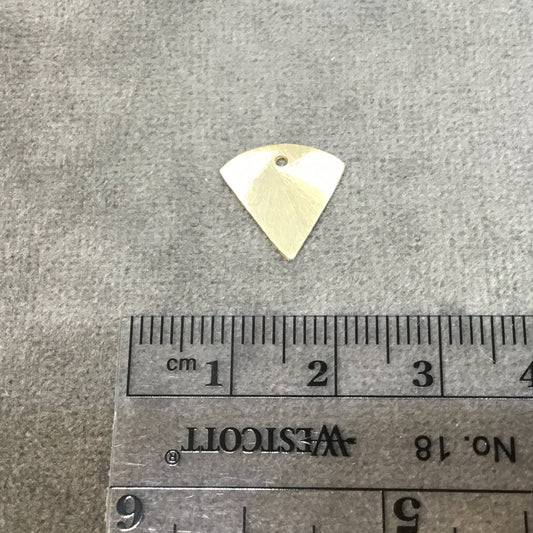 13mm x 13mm Gold Brushed Finish Blank Inverted Triangle Shaped Plated Copper Components - Sold in Pre-Counted Packs of 10 Pieces - (457-GD)