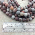 10mm Matte Natural Owyhee Jasper Round/Ball Shaped Beads with 1mm Holes - Sold by 15.25" Strands (Approx. 38 Beads) - Quality Gemstone