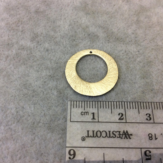 21mm Gold Brushed Finish Thick Open Olive Circle Shaped Plated Copper Components - Sold in Pre-Counted Bulk Packs of 10 Pieces - (020-GD)