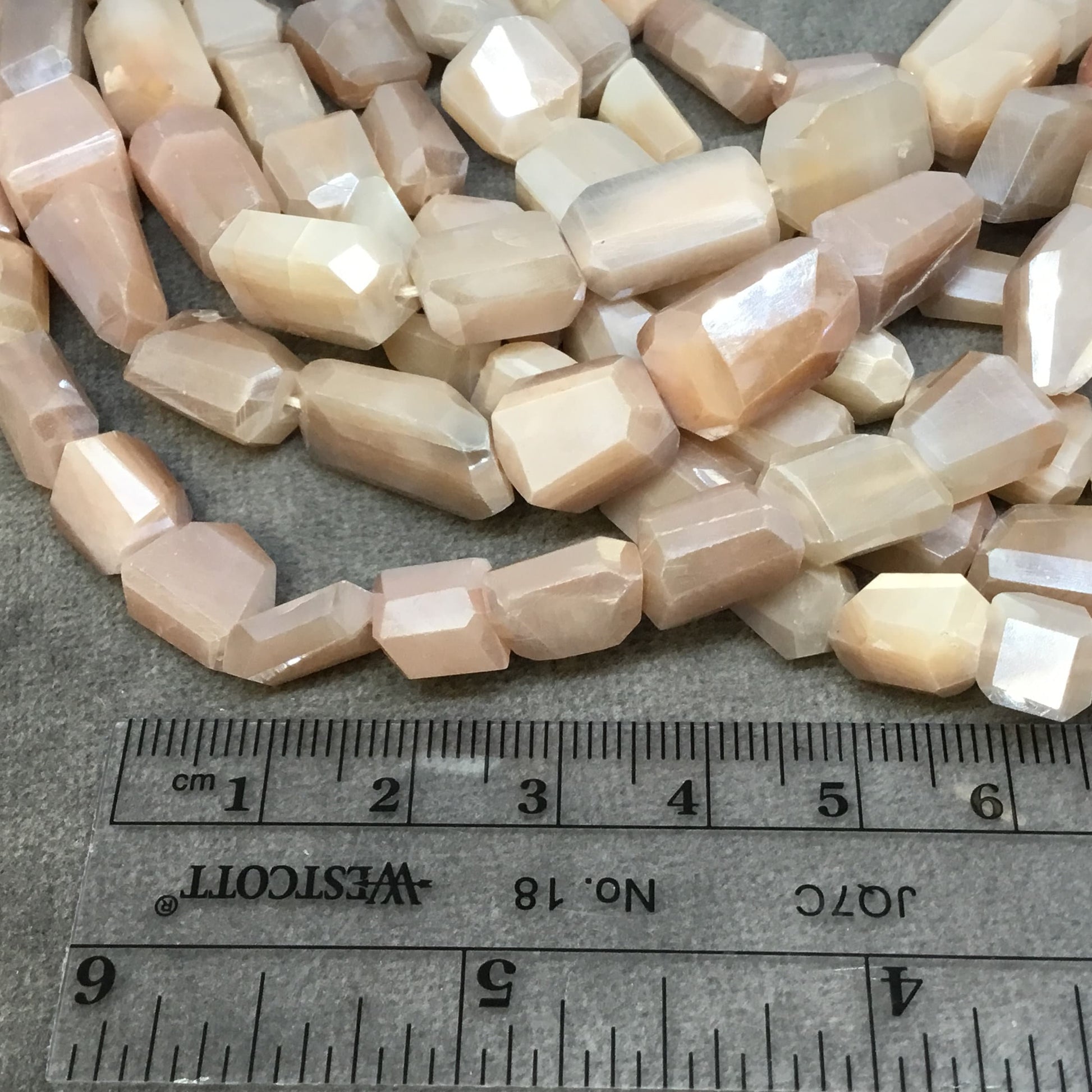 Peach Moonstone Nugget Beads - 10mm Freeform Beads