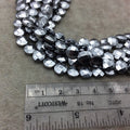 Silver Hematite Coin Beads - 8mm Faceted Beads for Jewelry Making