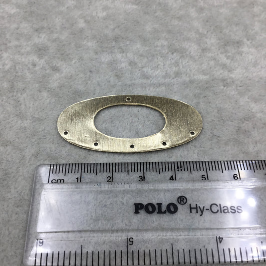 23mm x 50mm Gold Brushed Finish Thick Chandelier Oval Shaped Plated Copper Components - Sold in Pre-Counted Packs of 10 Pieces - (152-GD)