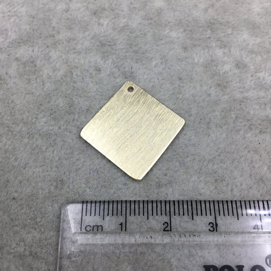 20mm x 20mm Gold Brushed Finish Blank DIamond Shaped Plated Copper Components - Sold in Pre-Counted Bulk Packs of 10 Pieces - (264-GD)