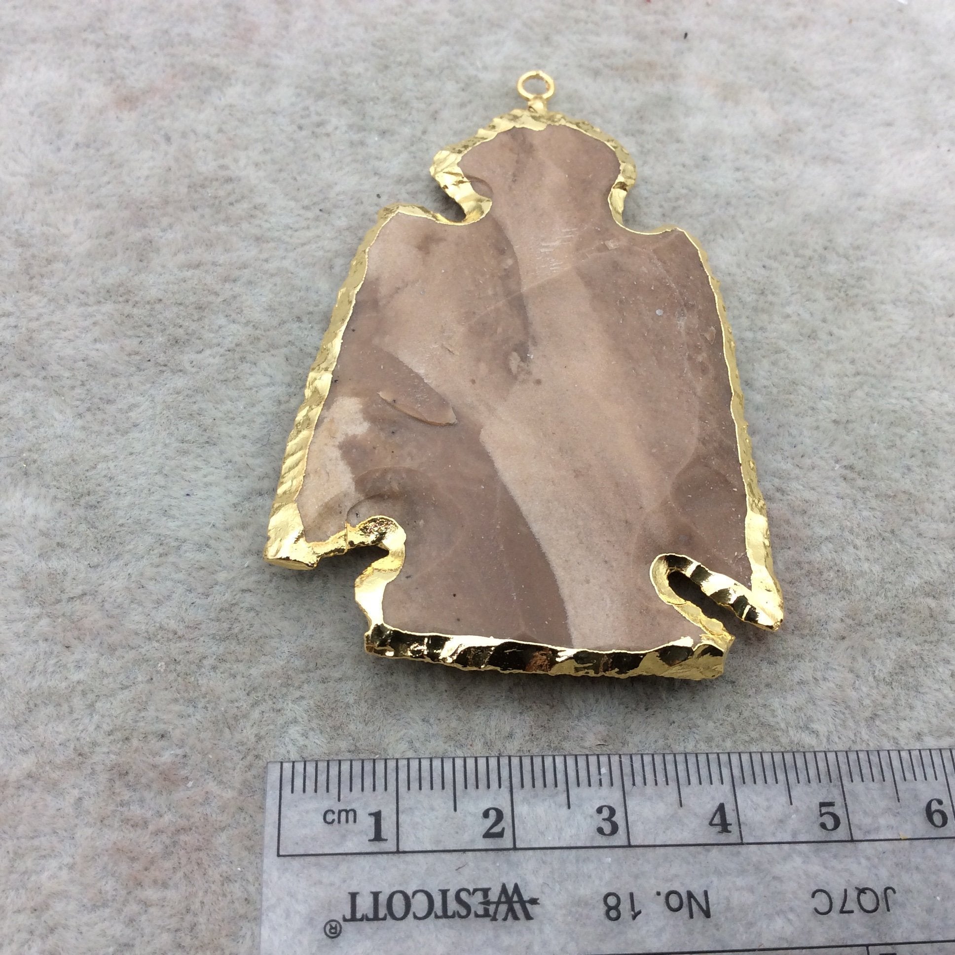 2.5-3" Gold Finish Eagle Shape Electroplated Mixed Jasper Pendant EJ002L - ~ 60mm-70mm Long - Sold Individually, Randomly Chosen