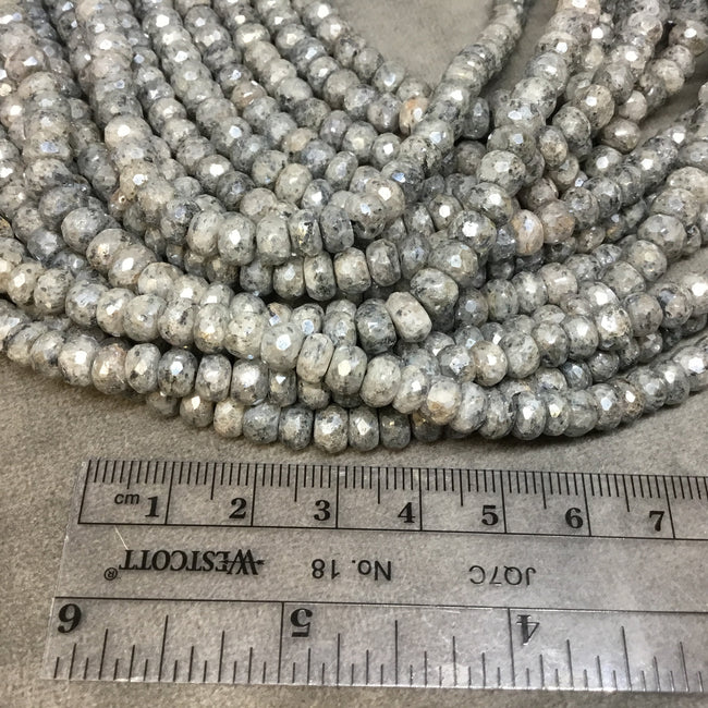 Mystic Coated Feldspar Beads - 6mm Faceted Rondelle Beads - Semi Precious Gemstone Beads