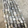 12mm Gray Moonstone Faceted Nugget Beads