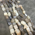 10mm Mixed Mystic Gray Moonstone Nugget Beads