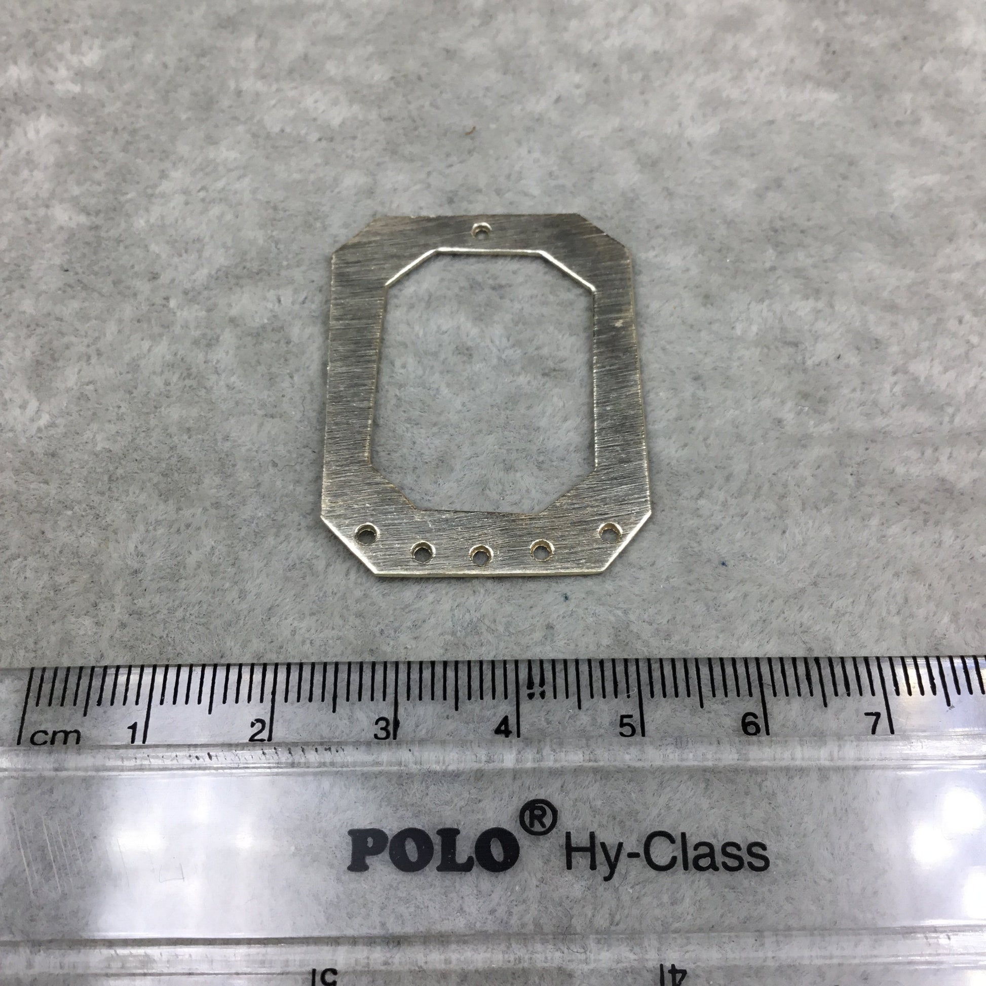 29mm x 41mm Gold Brushed Finish Thick Chandelier Octagon Shaped Plated Copper Components - Sold in Pre-Counted Packs of 10- (192-GD)