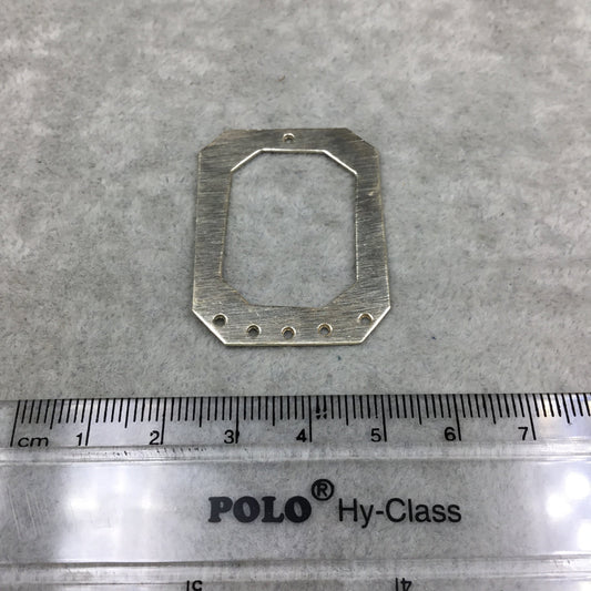 29mm x 41mm Gold Brushed Finish Thick Chandelier Octagon Shaped Plated Copper Components - Sold in Pre-Counted Packs of 10- (192-GD)