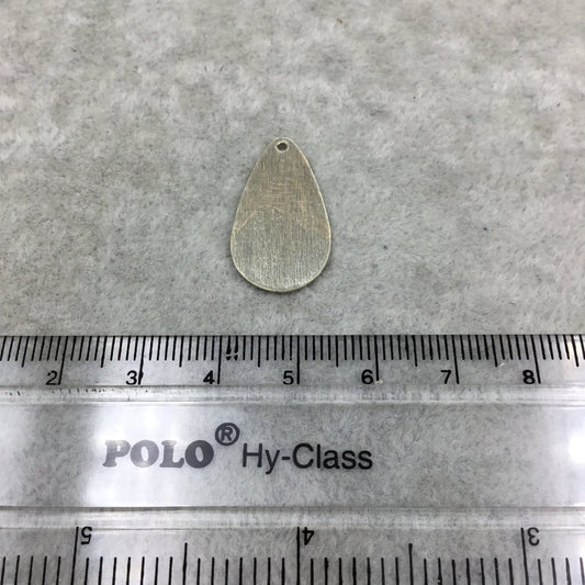 12mm x 25mm Gold Brushed Finish Blank Teardrop Shaped Plated Copper Components - Sold in Pre-Counted Bulk Packs of 10 Pieces - (126-GD)