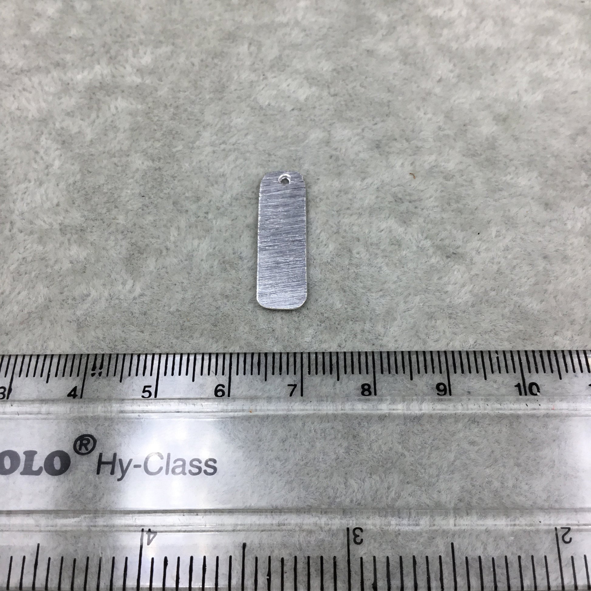 7mm x 25mm Silver Brushed Finish Blank oblong Oval Shaped Plated Copper Components - Sold in Pre-Counted Bulk Packs of 10 Pieces - (145-SV)