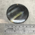 2.5" Black/Brown Coin/Disc Shaped Lightweight Natural Horn Pendant with 4mm Drilled Hole - Measuring 67mm x 67mm, 4mm Thick - (TR)