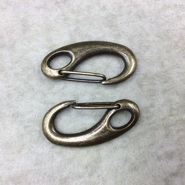 1 3/4" Long Bronze Plated Clip Style Lobster Claw Shaped Copper Clasp Components - Measuring 28mm x 48mm  - Sold Individually