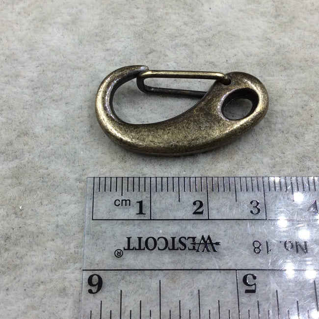 1 1/4" Long Bronze Plated Clip Style Lobster Claw Shaped Copper Clasp Components - Measuring 15mm x 30mm  - Sold Individually