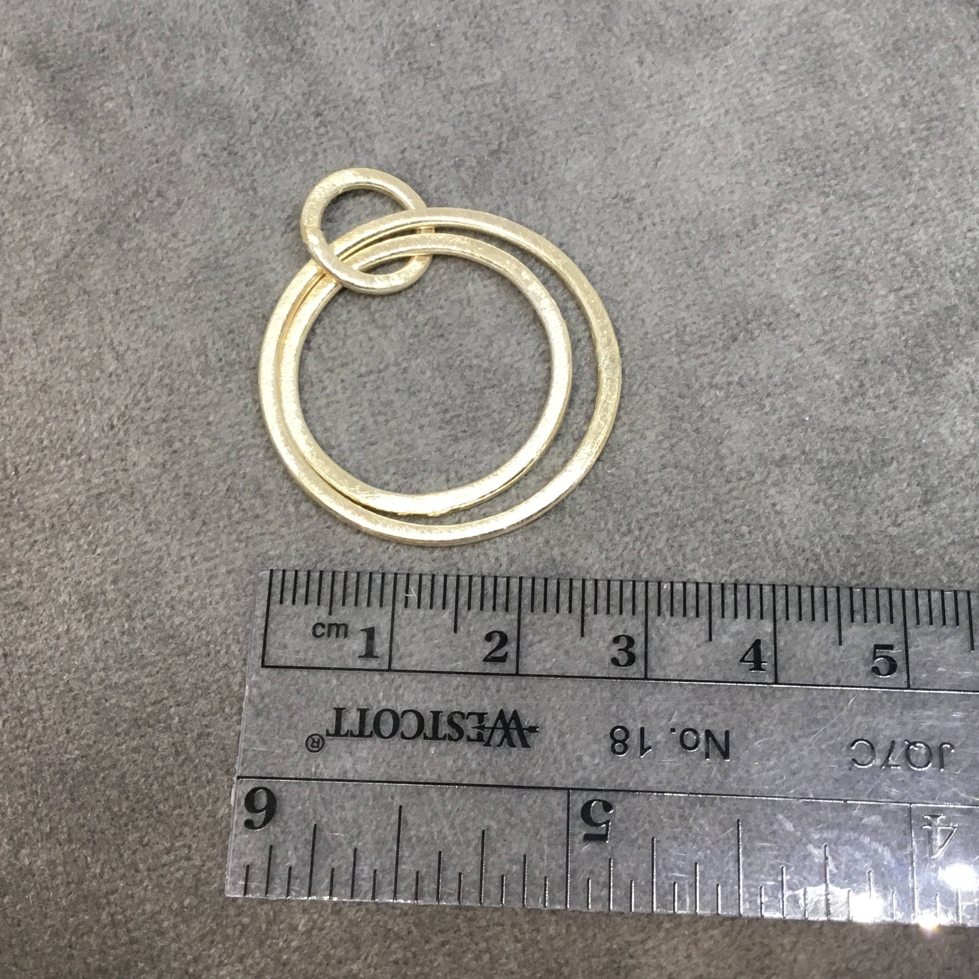 Gold Plated Copper Open Triple Circular Hoop Shaped Pendant Components - Measuring 12mm, 27mm, 30mm - Sold in Packs of 10 (279-GD)