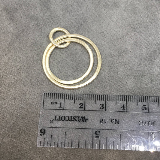 Gold Plated Copper Open Triple Circular Hoop Shaped Pendant Components - Measuring 12mm, 27mm, 30mm - Sold in Packs of 10 (279-GD)