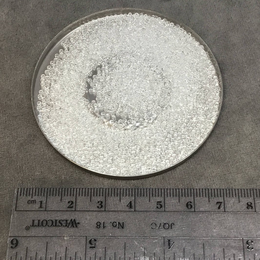 Size 15/0 Glossy Finish Clear Crystal Genuine Miyuki Glass Seed Beads - Sold by 8.2 Gram Tubes (~2050 Beads per Tube)