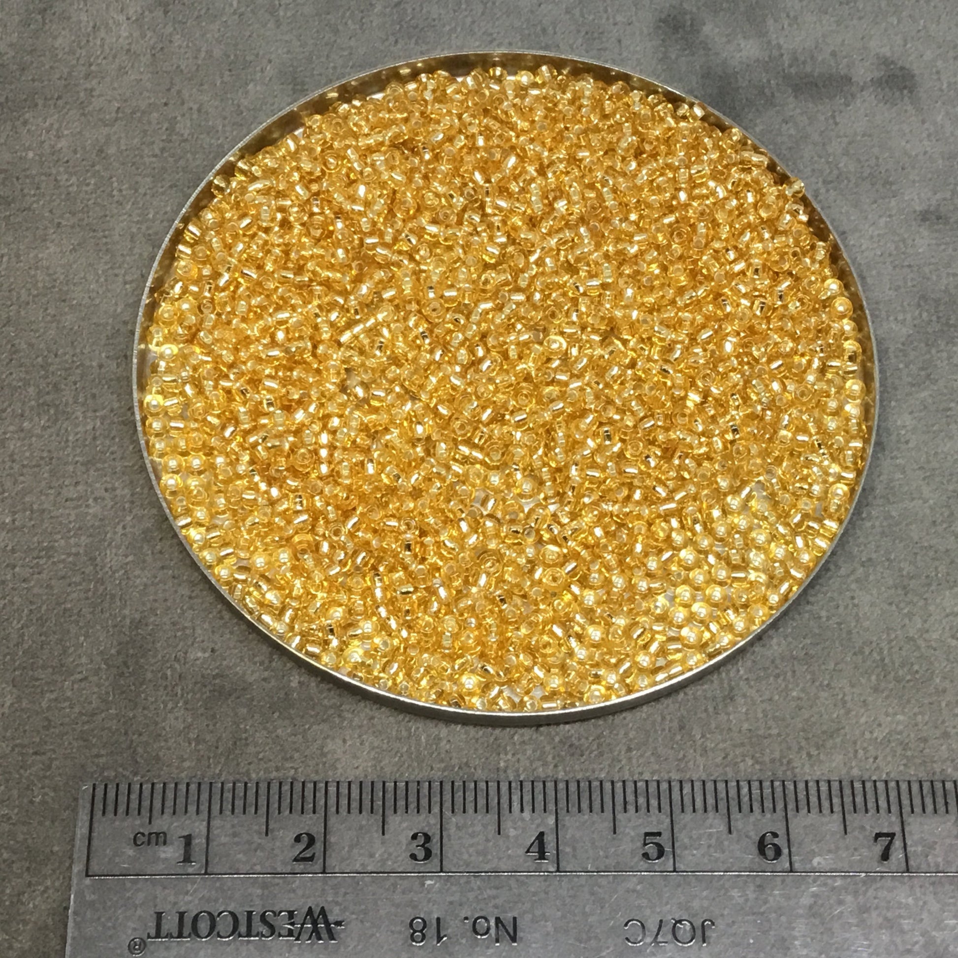 Size 11/0 Glossy Finish Silver Lined Gold Genuine Miyuki Glass Seed Beads - Sold by 23 Gram Tubes (~2500 Beads per Tube)